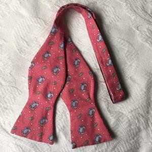 Adjustable Preppy Silk Bow Tie with Blue Crabs